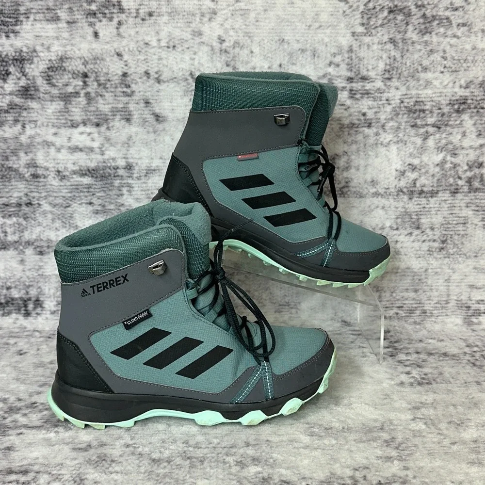Adidas Terrex Climaproof Boots Unisex Youth Size 5 Outdoor Winter Hiking Teal